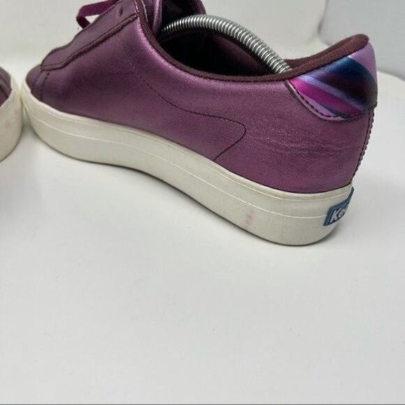 Keds womans platforms metallic purple leather us 7.5 BoxE - Picture 6 of 11